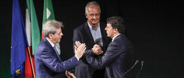 Paolo Gentiloni, Walter Veltroni e Matteo Renzi