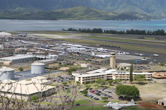 An aerial view of Marine Corps Base Hawaii at Kaneohe Bay. - [Jody Lee Smith / Wikimedia Commons]