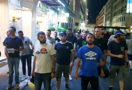 Alcuni momenti della passeggiata della sicurezza di Forza Nuova