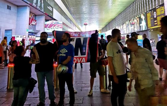 I militanti di Forza Nuova alla stazione Termini