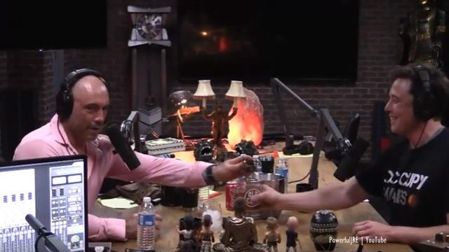 Joe Rogan and Elon Musk share a whiskey in deep conversation - Image credit - PowerfulJRE | YouTUbe