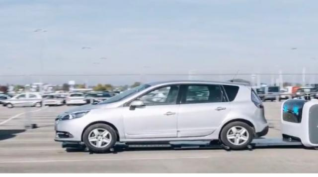 Robot valets will park your car at London's Gatwick Airport. [Image source/Life Car TV YouTube video]