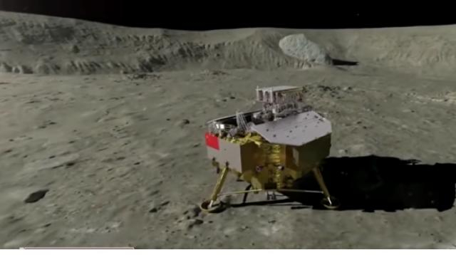 China lands a rover on the far side of the moon. [Image source/CBS News YouTube video]