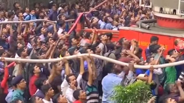 Bangladesh fire: At least 19 dead, rescue underway. [Image source/CGTN YouTube video]