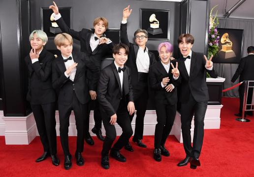 BTS Wears Custom Korean Tuxedos on the Grammys Red Carpet - Vogue - vogue.com
