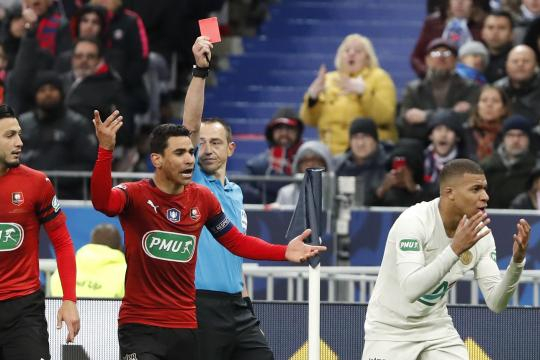 Mbappe sees red as Rennes beat PSG on penalties to win Coupe de ... - dailyecho.co.uk