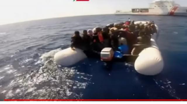 Boat capsizes off Libya coast, hundreds feared dead. [Image source/CBS Evening News YouTube video]