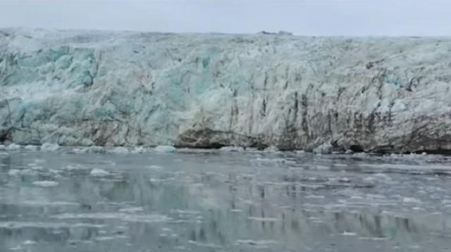 A new climate: melting ice of Greenland. [Image source/Sky New YouTube video]
