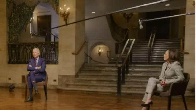 Joe Biden and Kamala Harris answer questions on upcoming election. [Image source/ABC News YouTube video]