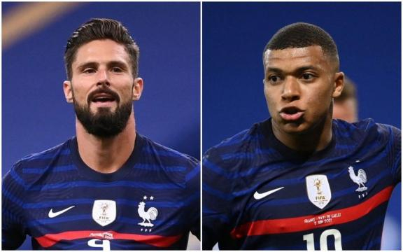 Mbappé et Olivier Giroud en équipe de France - Source : montage, Twitter