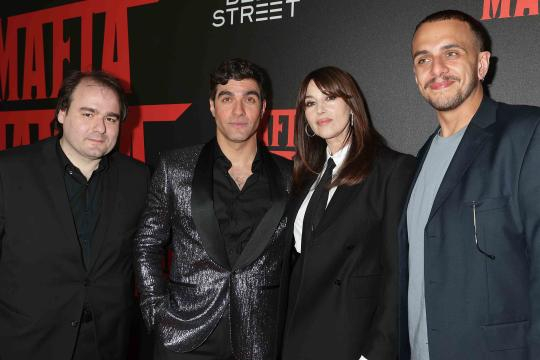 da sx a dx: Alfonso Perugini, Giulio Corso, Monica Bellucci, Francesco Mastroianni - foto “Bleecker Street”)