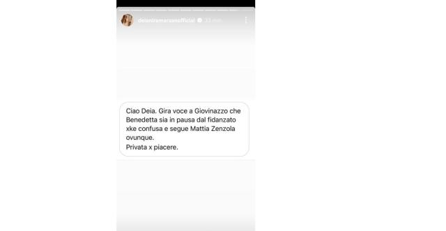 La segnalazione anonima di una fan di Amici su Benedetta e Mattia.