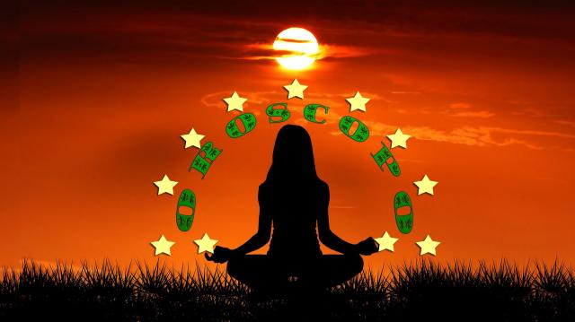 Donna in posizione yoga con le stelline dell'oroscopo - © Roberta Carsoli.