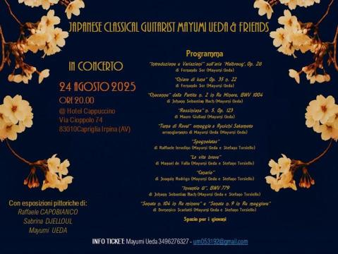 Il programma in attesa a Capriglia Irpina dove la chitarra della concertista giapponese Mayumi Ueda incanterà il pubblico.